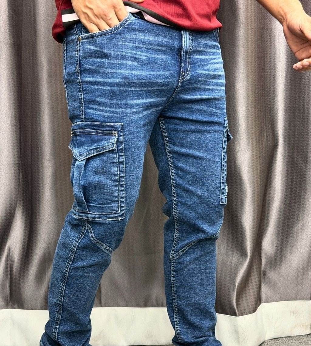 Knit Denim Cargo Pant