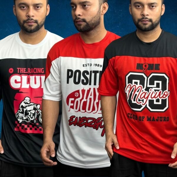 Drop shoulder t-shirt 3 piece combo