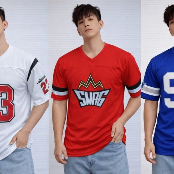 Jersey style drop shoulder t-shirt 3 piece