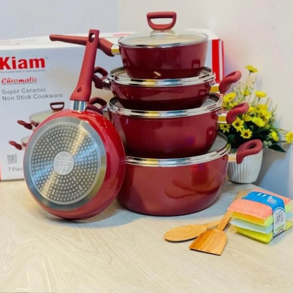 KIAM super ceramic cookware set red