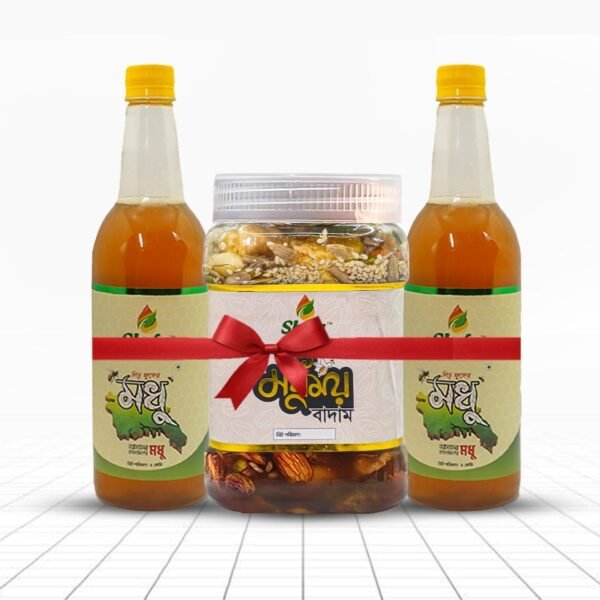 Litchi flower honey 2kg with honey nut combo