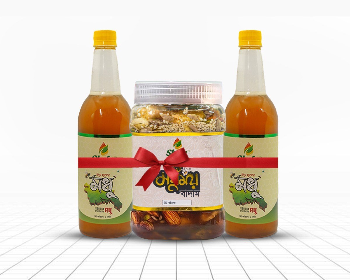 Litchi flower honey 2kg with honey nut combo